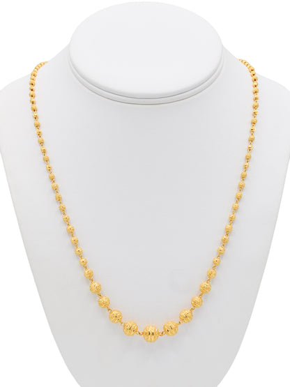 22ct Gold Ball Long Fancy Chain