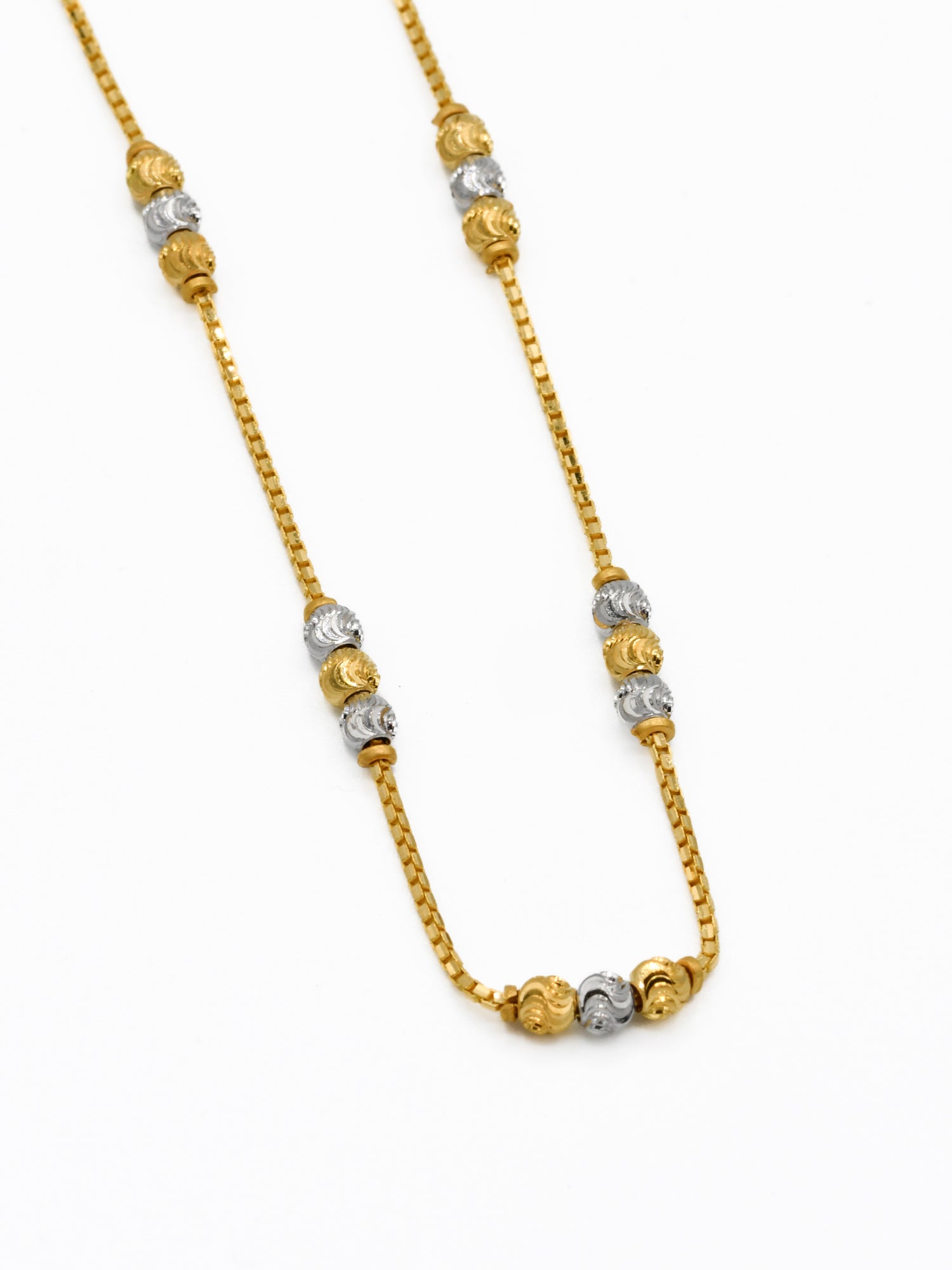 22ct Gold Two Tone Ball Fancy Chain