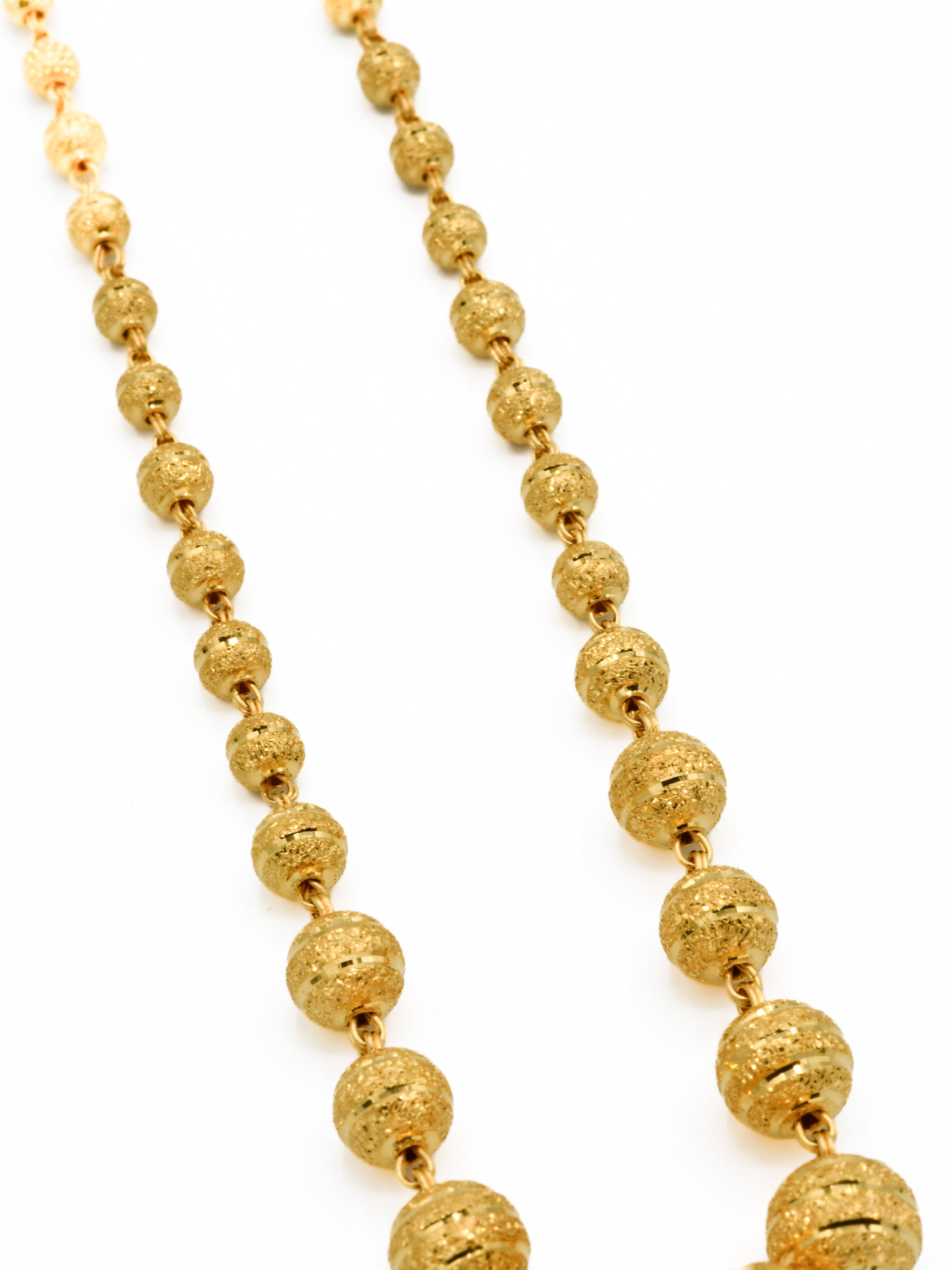 22ct Gold Ball Long Fancy Chain