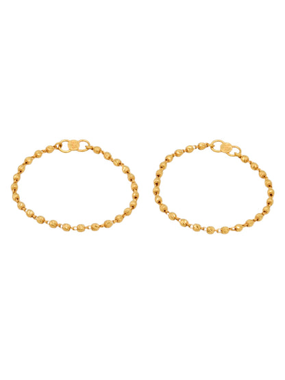 22ct Gold Ball Pair Baby Bracelet