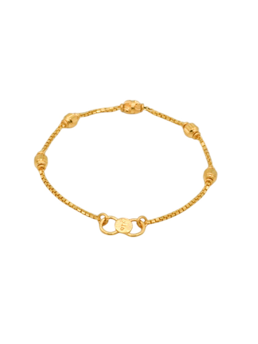 22ct Gold Ball Pair Baby Bracelet