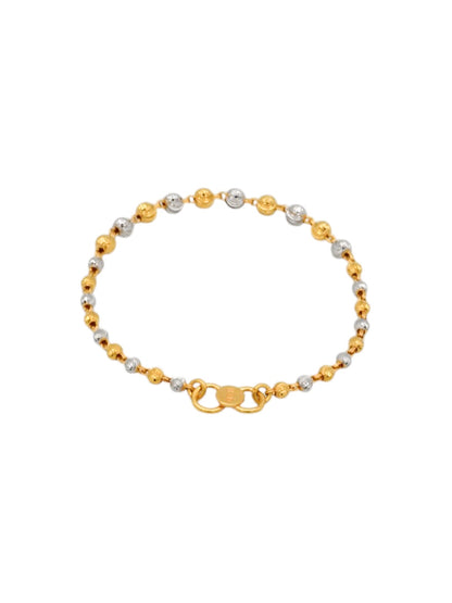 22ct Gold Two Tone Ball Pair Baby Bracelet