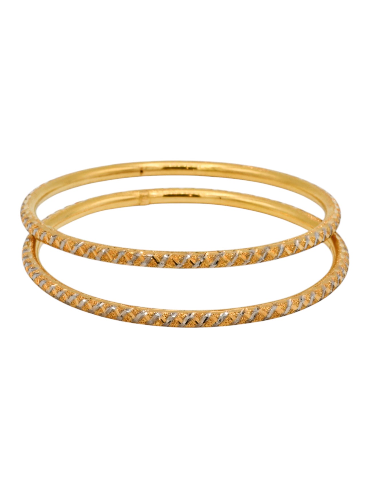 22ct Gold Two Tone Pair Bangle