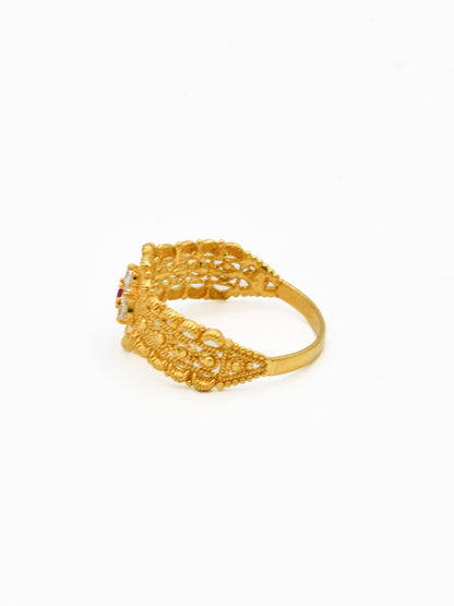 22ct Gold Pink CZ Ladies Ring