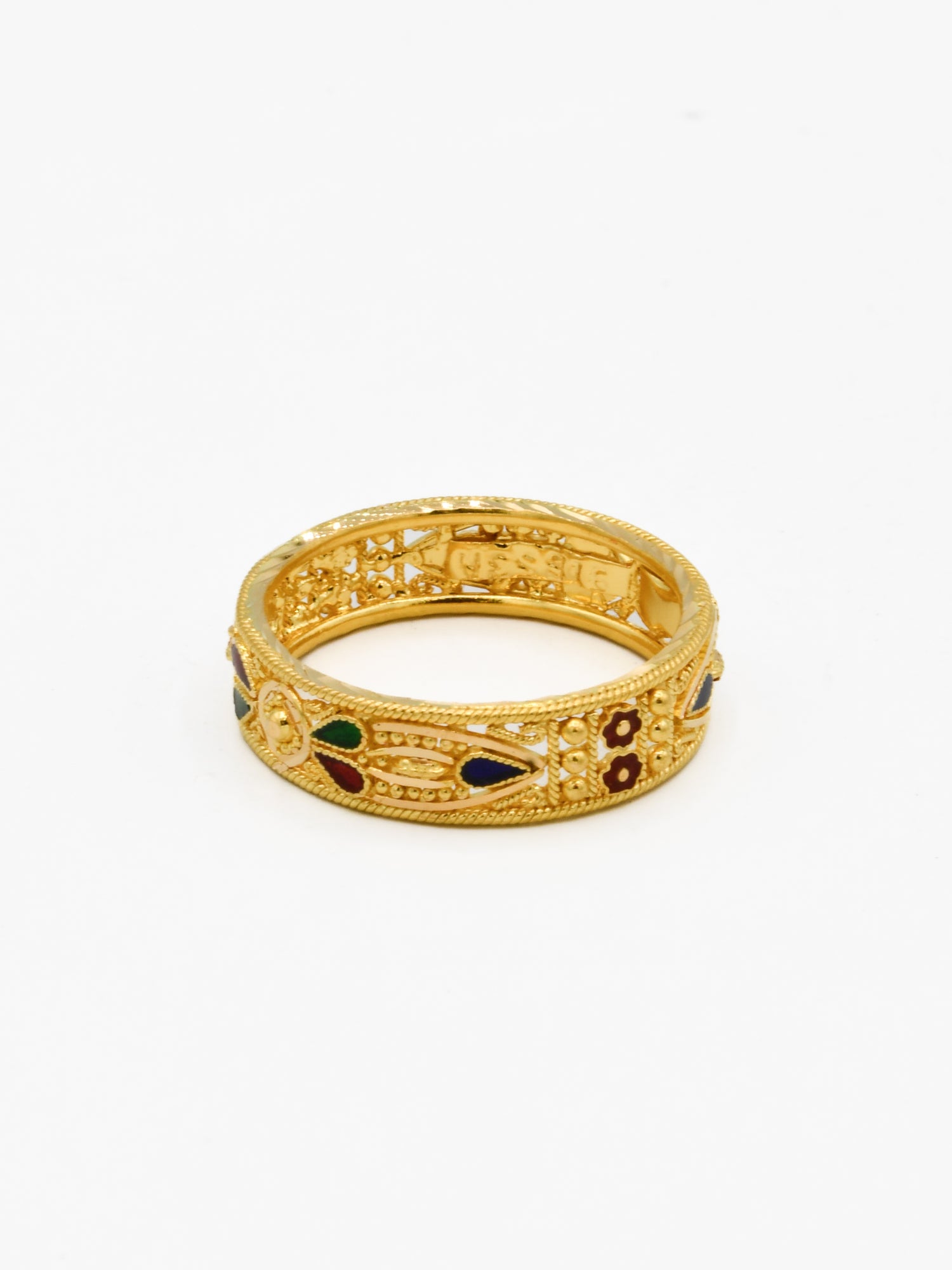 22ct Gold Minakari Ladies Ring