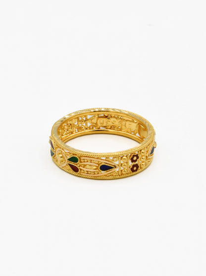 22ct Gold Minakari Ladies Ring