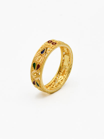 22ct Gold Minakari Ladies Ring