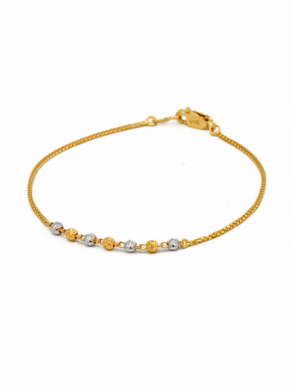 22ct Gold Two Tone Ball Ladies Bracelet