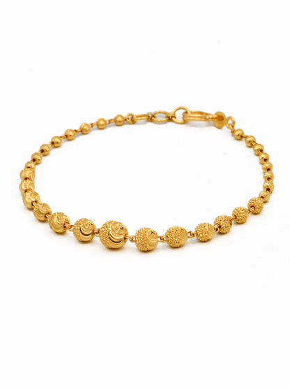 22ct Gold Ball Ladies Bracelet