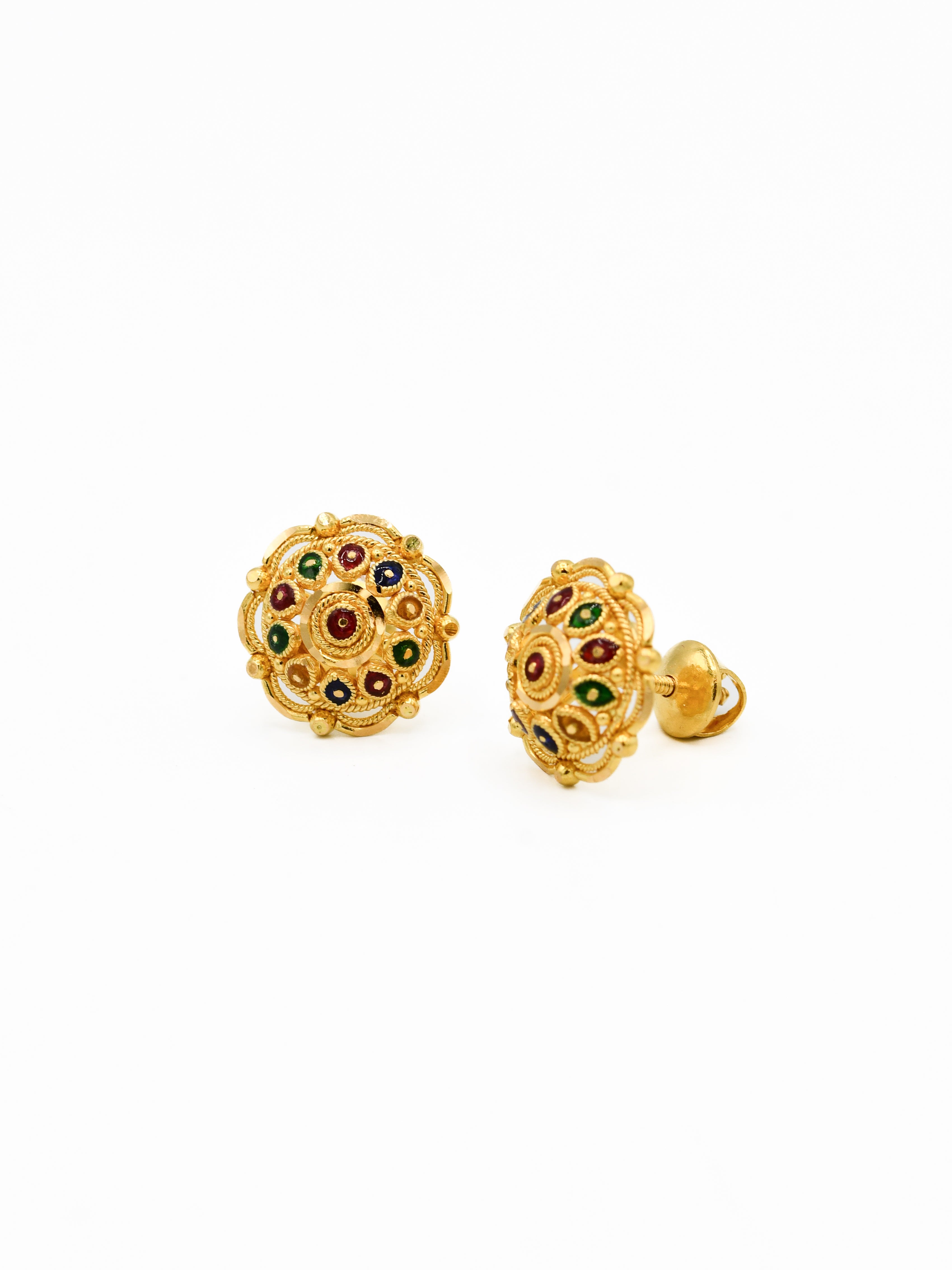 22ct Gold Mina Stud Earrings