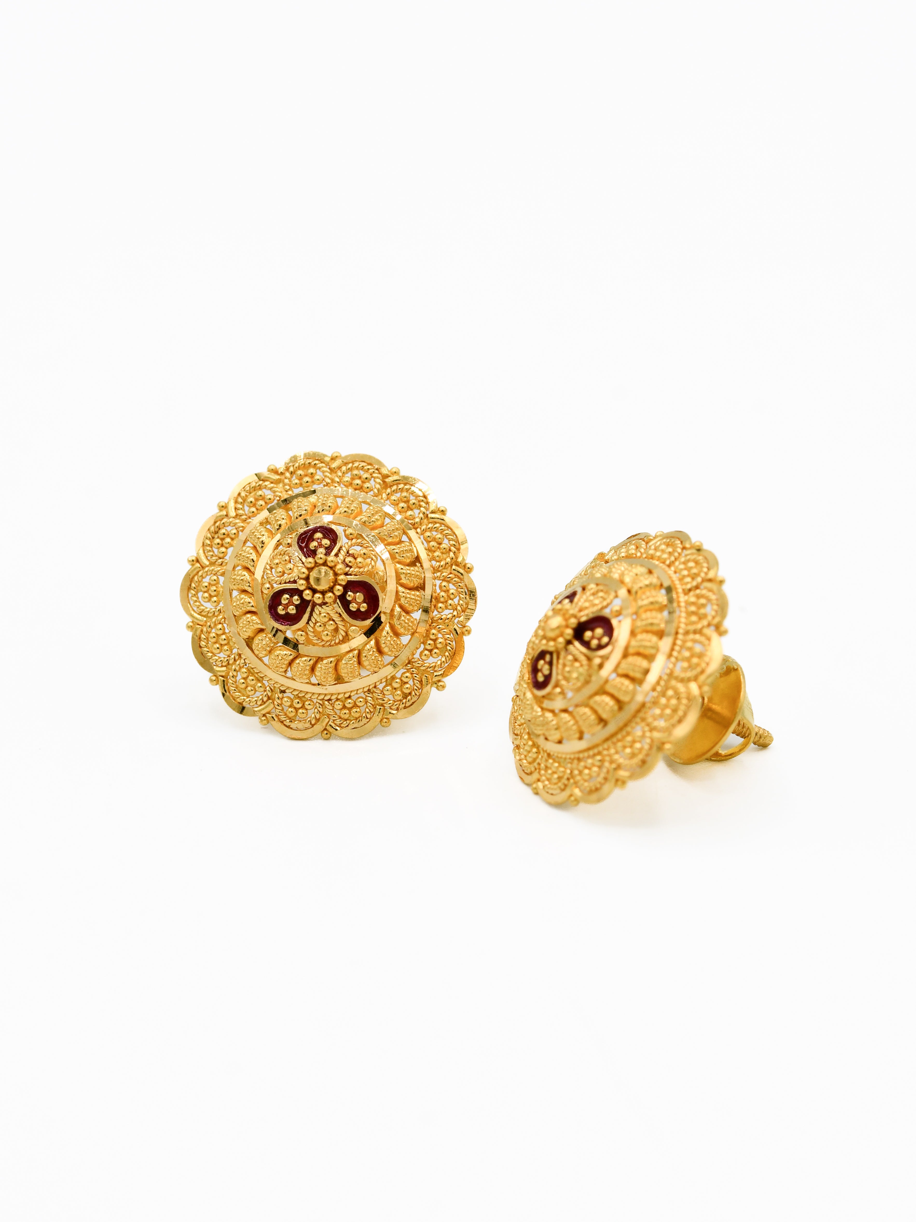 22ct Gold Minakari Stud Earrings