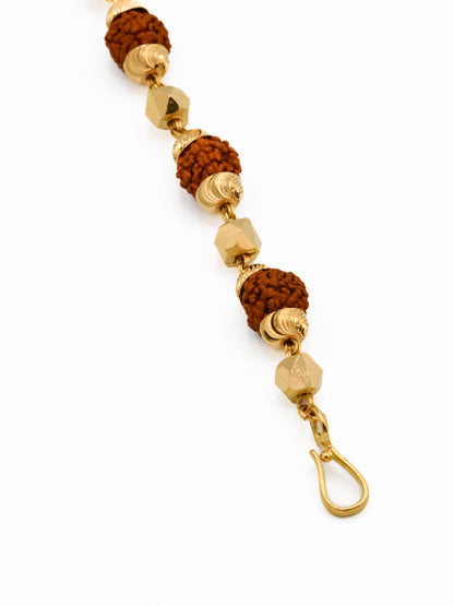 22ct Gold Rudraksh Mens Bracelet