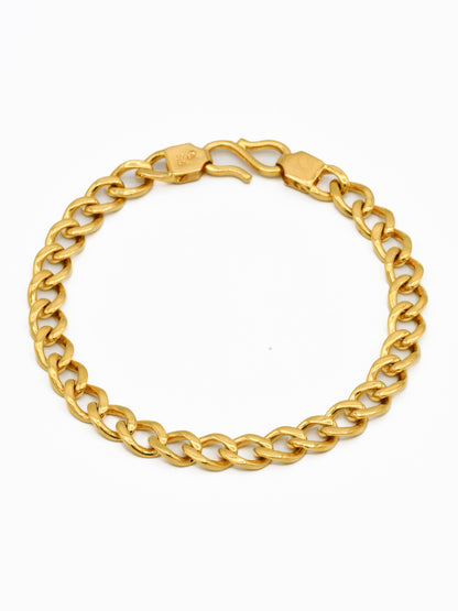 22ct Gold Curb Mens Bracelet