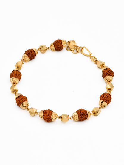 22ct Gold Rudraksh Mens Bracelet