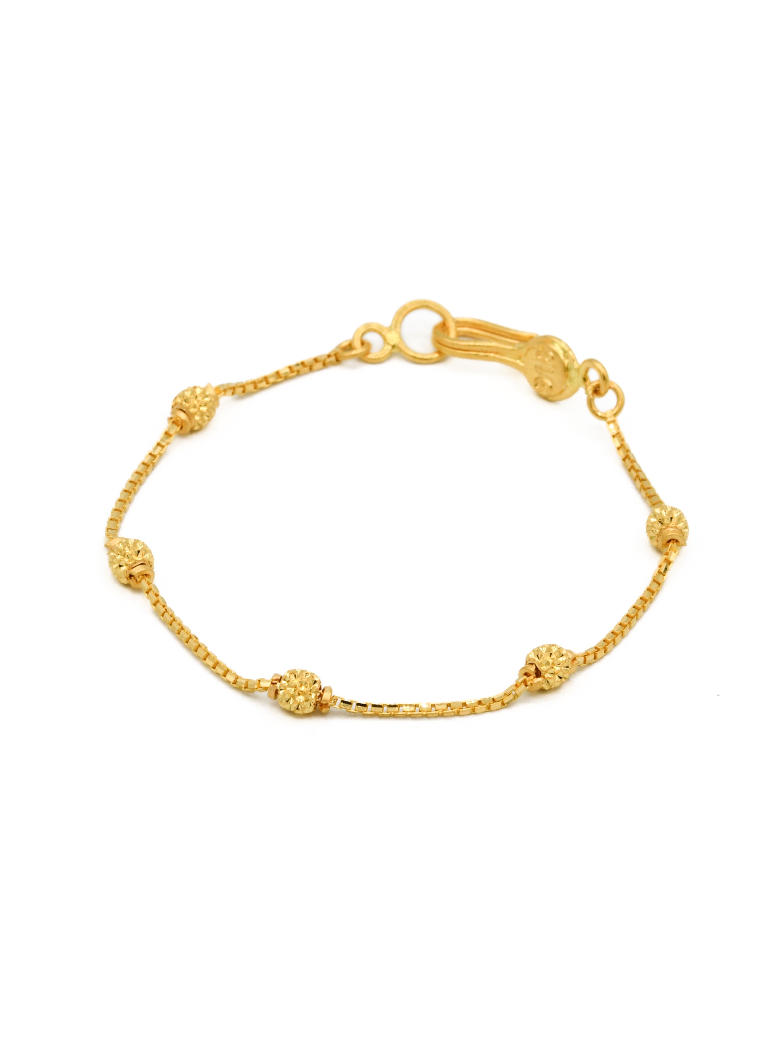 22ct Gold Ball 1 Piece Baby Bracelet