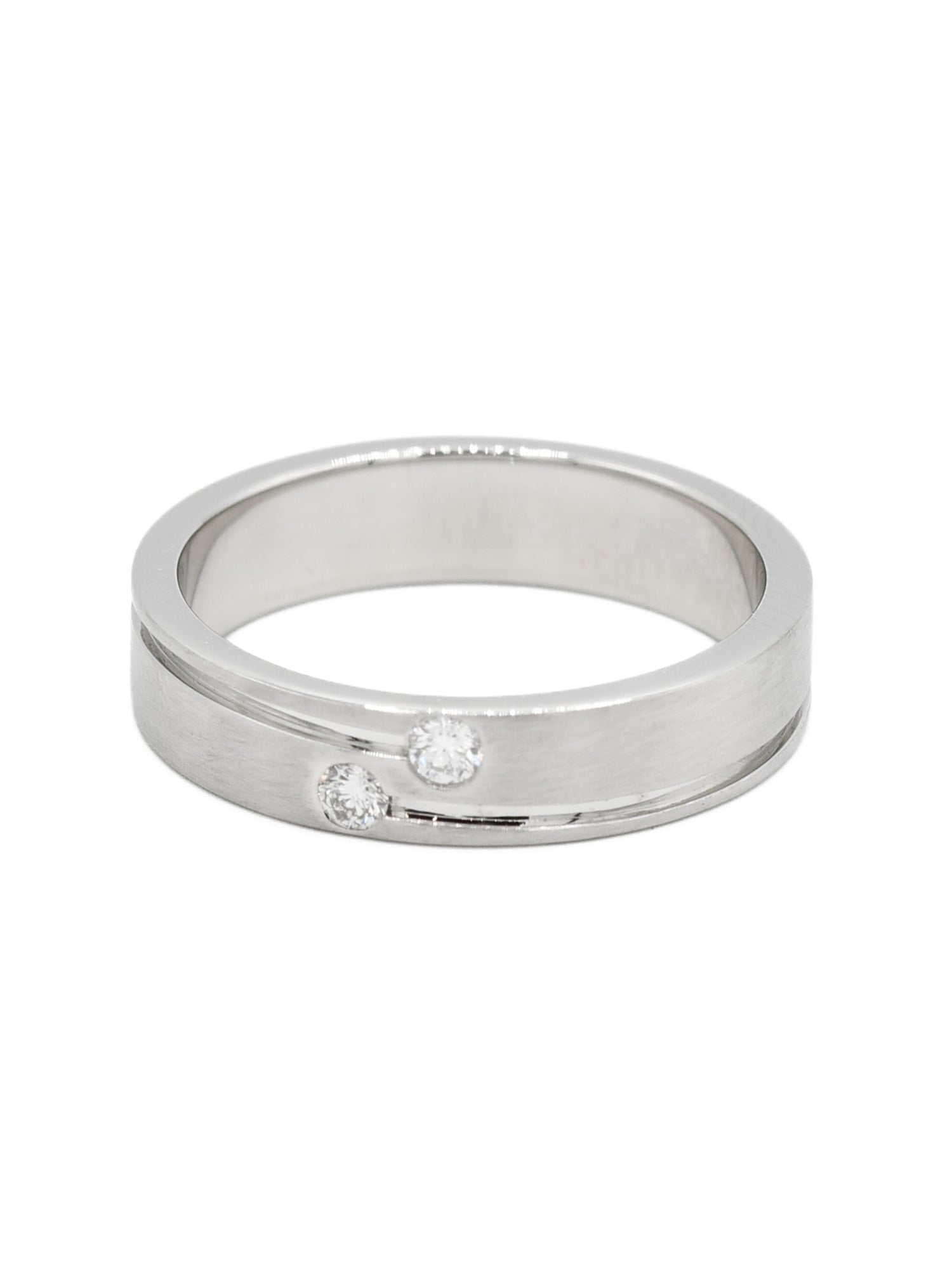 950 Platinum 0.10ct Diamond Mens Ring - Roop Darshan