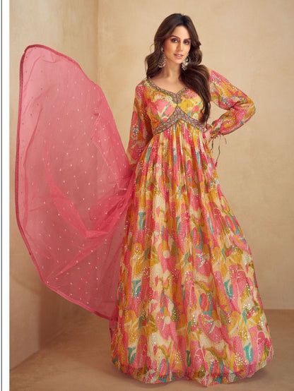 Rhea Gown With Dupatta