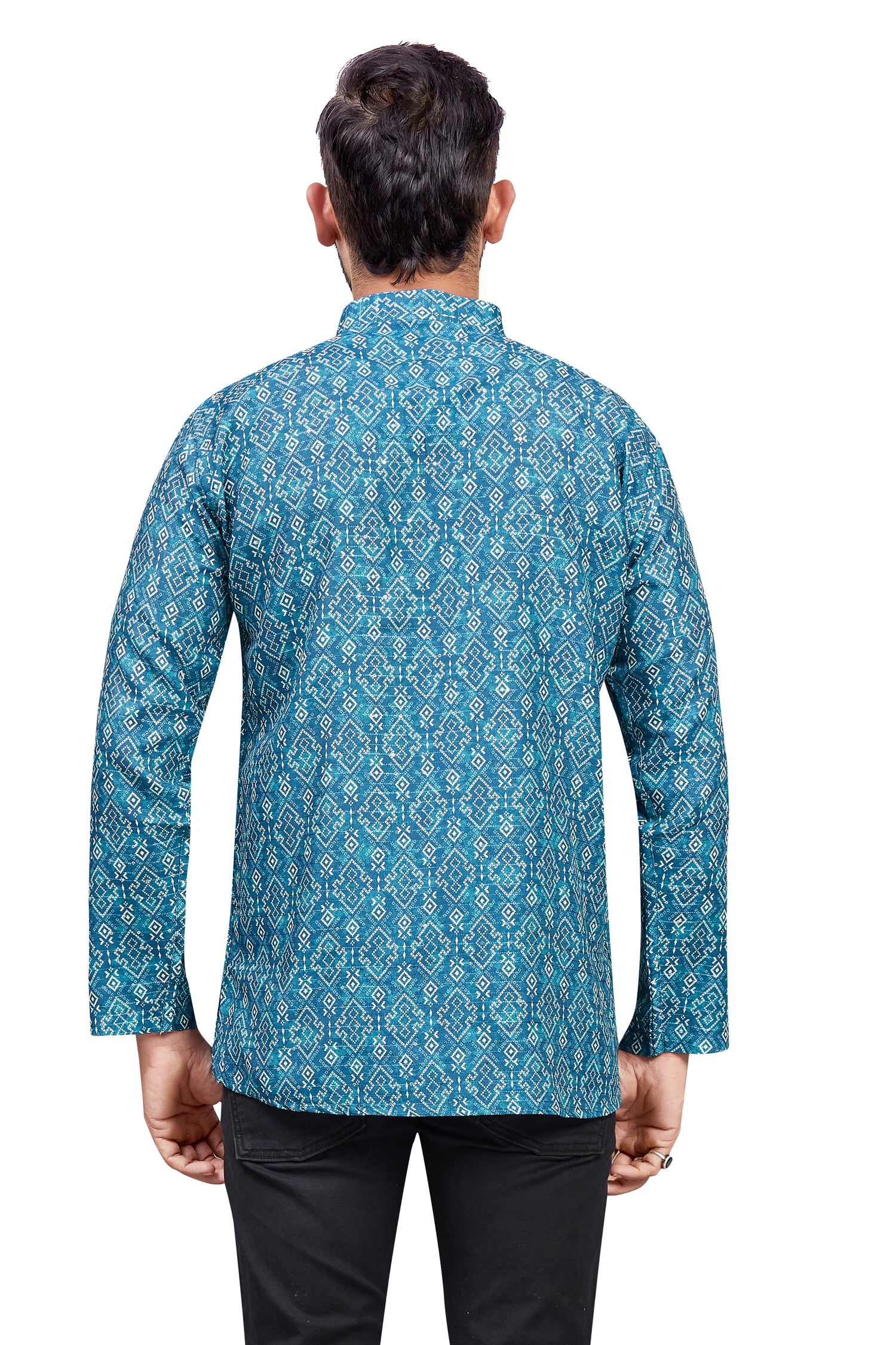 Mens Cotton Silk Printed Kurta