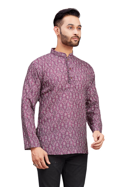 Mens Cotton Silk Printed Kurta