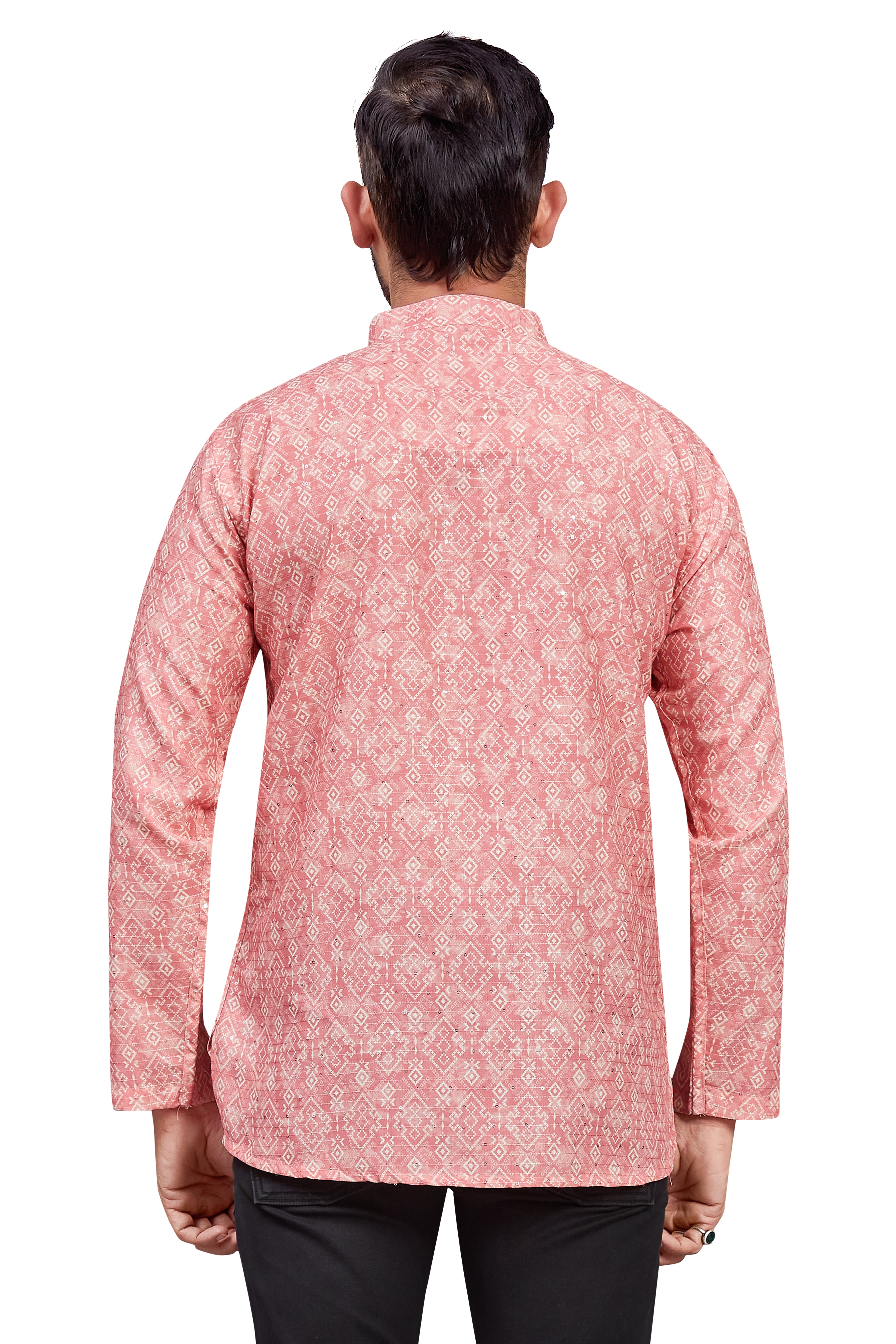 Mens Cotton Silk Printed Kurta