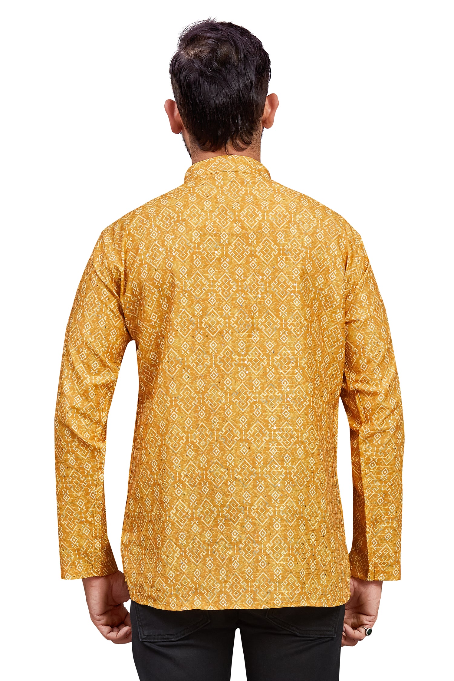 Mens Cotton Silk Printed Kurta