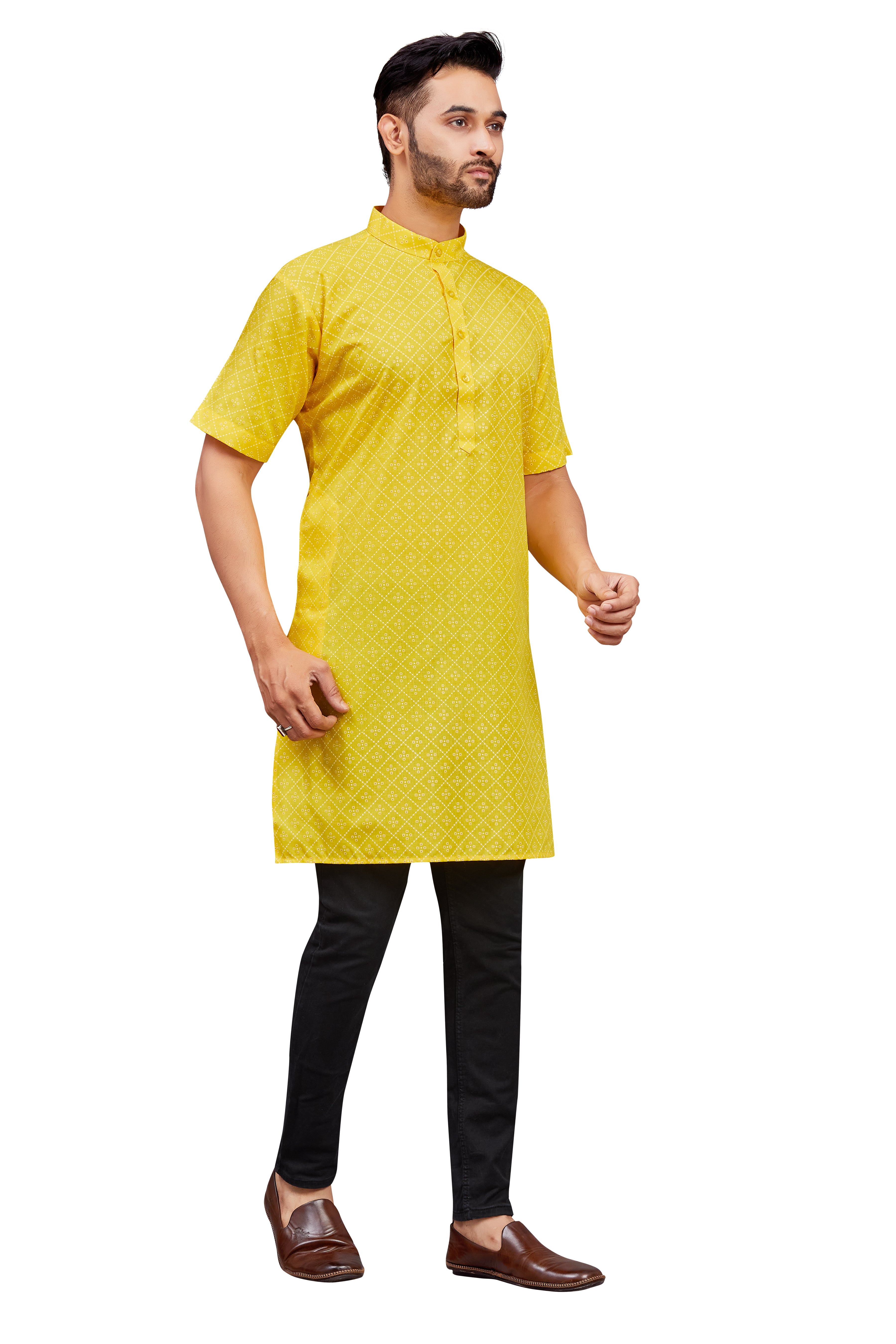 Mens Cotton Printed Kurta