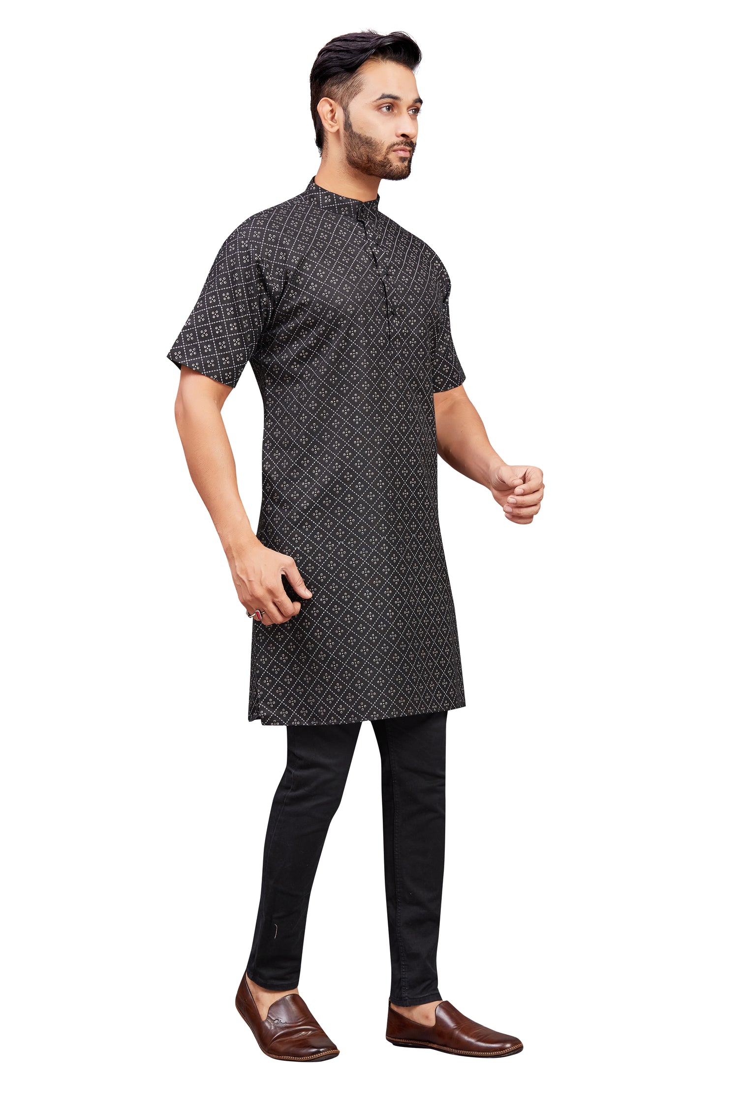 Mens Cotton Printed Kurta