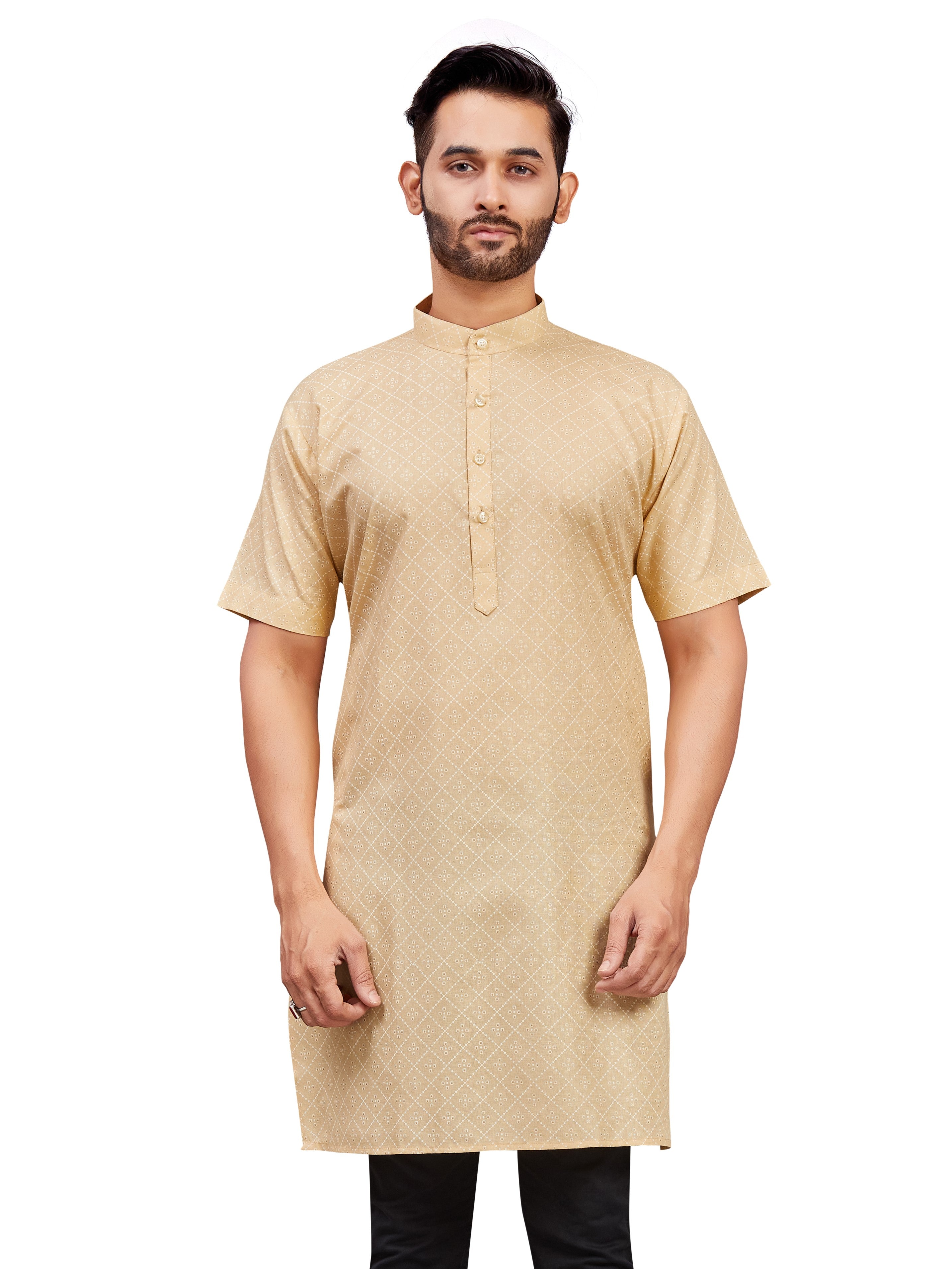 Mens Cotton Printed Kurta