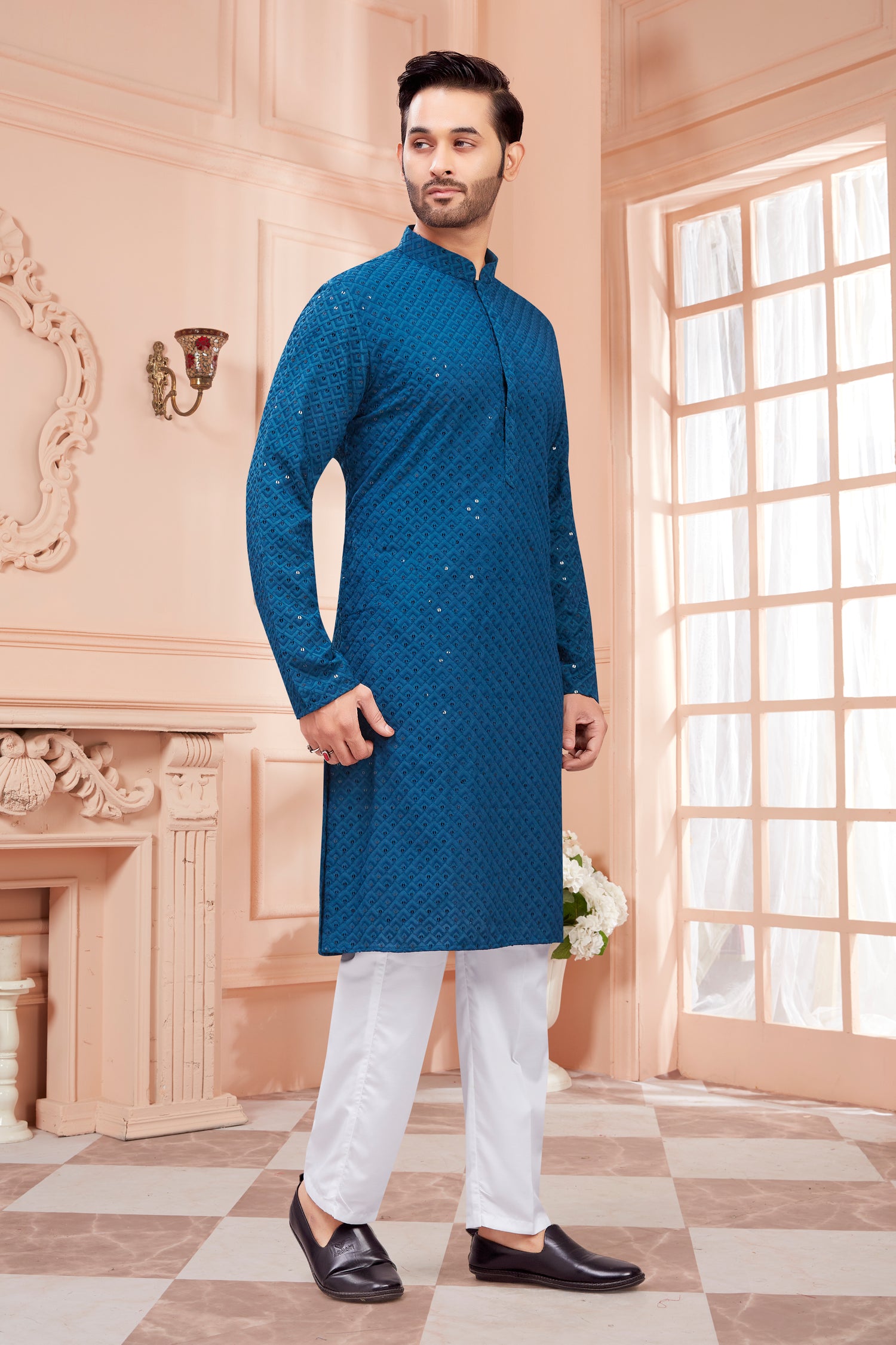 Mens Tiki Resham Kurta Set