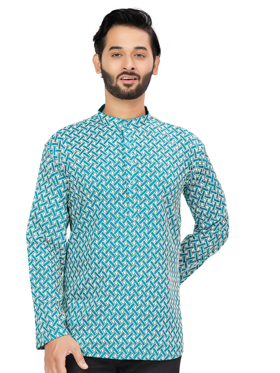 Mens Resham Chickan-kari Embroidered Kurti - Roop Darshan