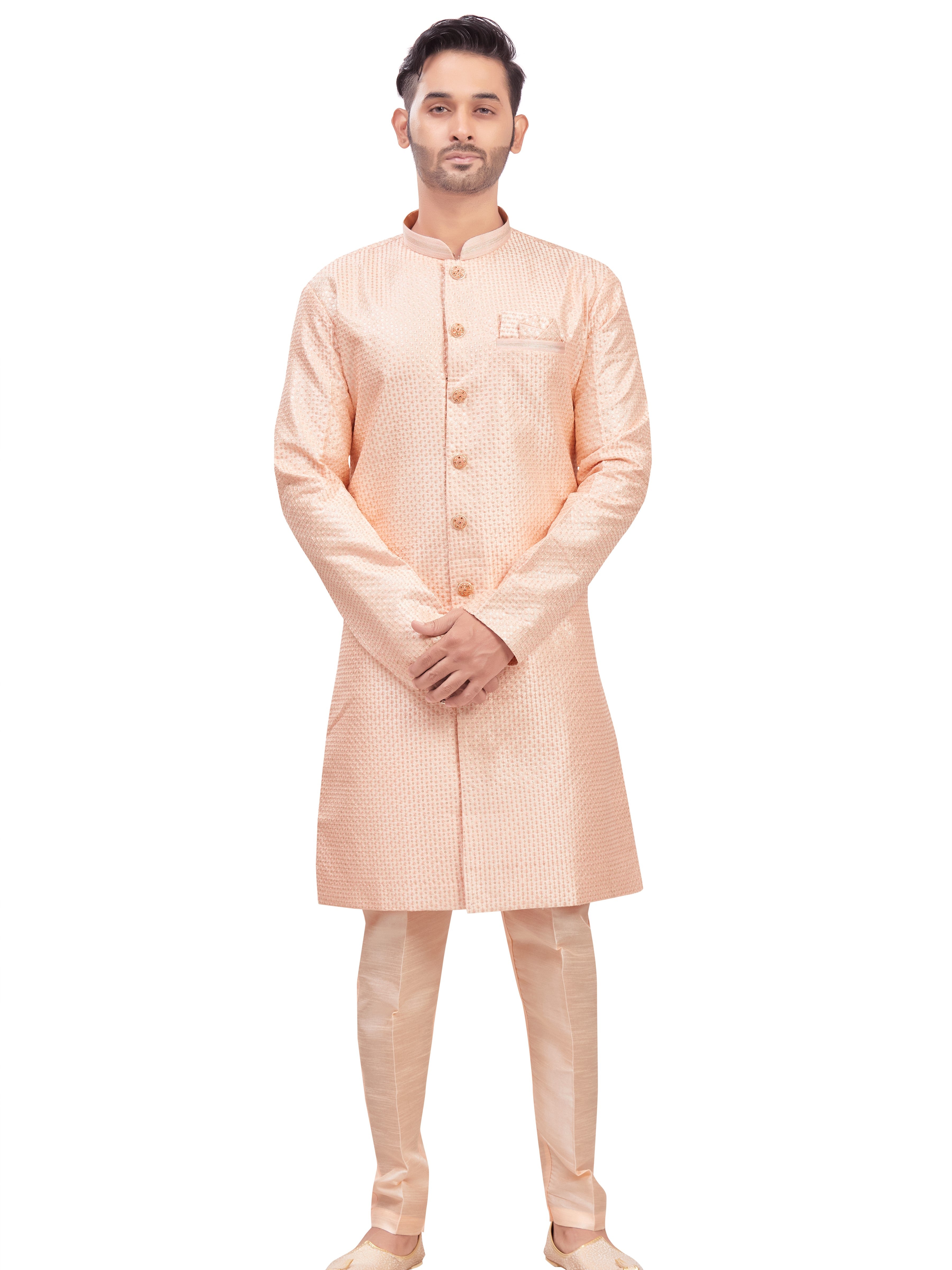 Mens Tiki Resham Embroidered Work Kurta Set