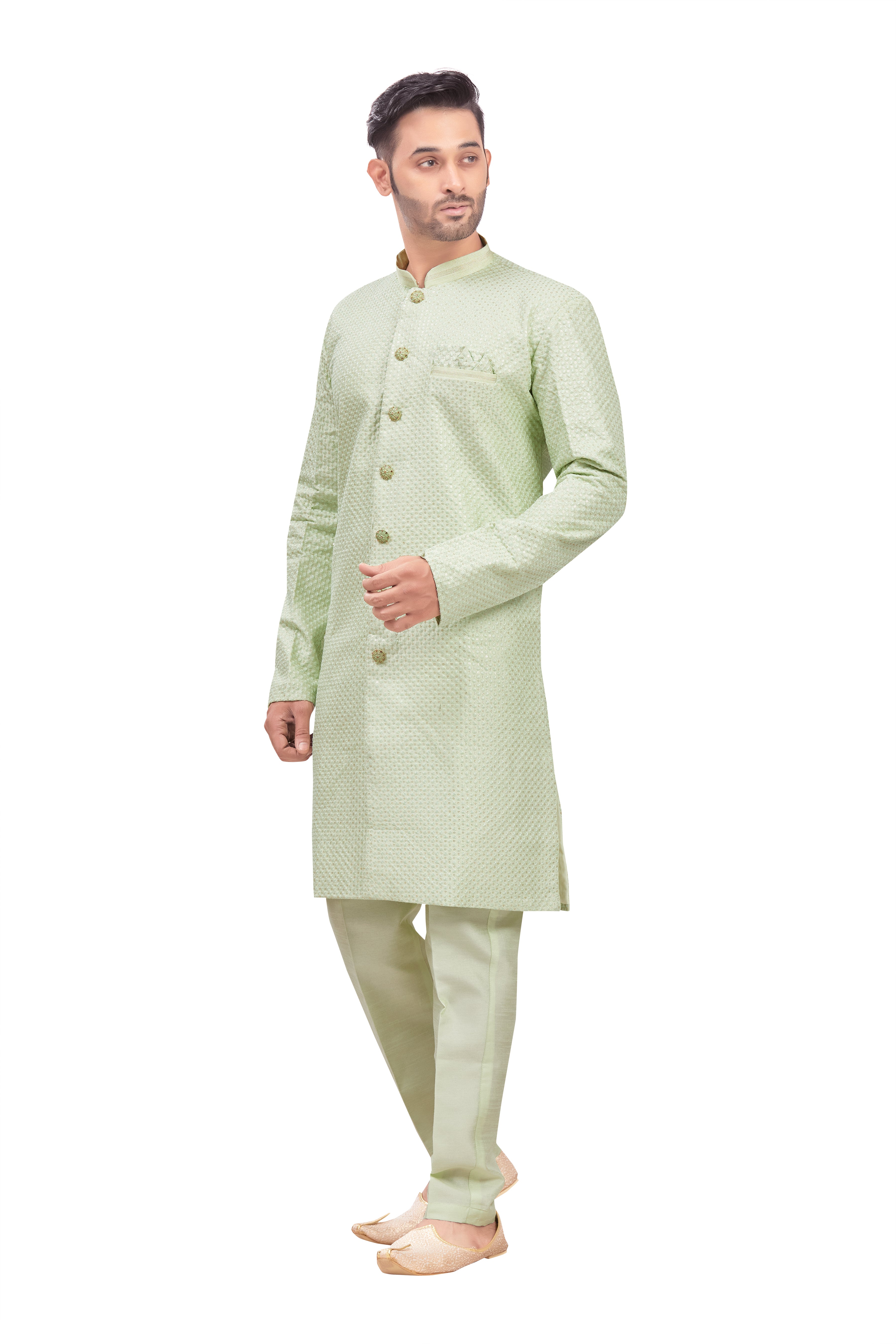 Mens Tiki Resham Embroidered Work Kurta Set