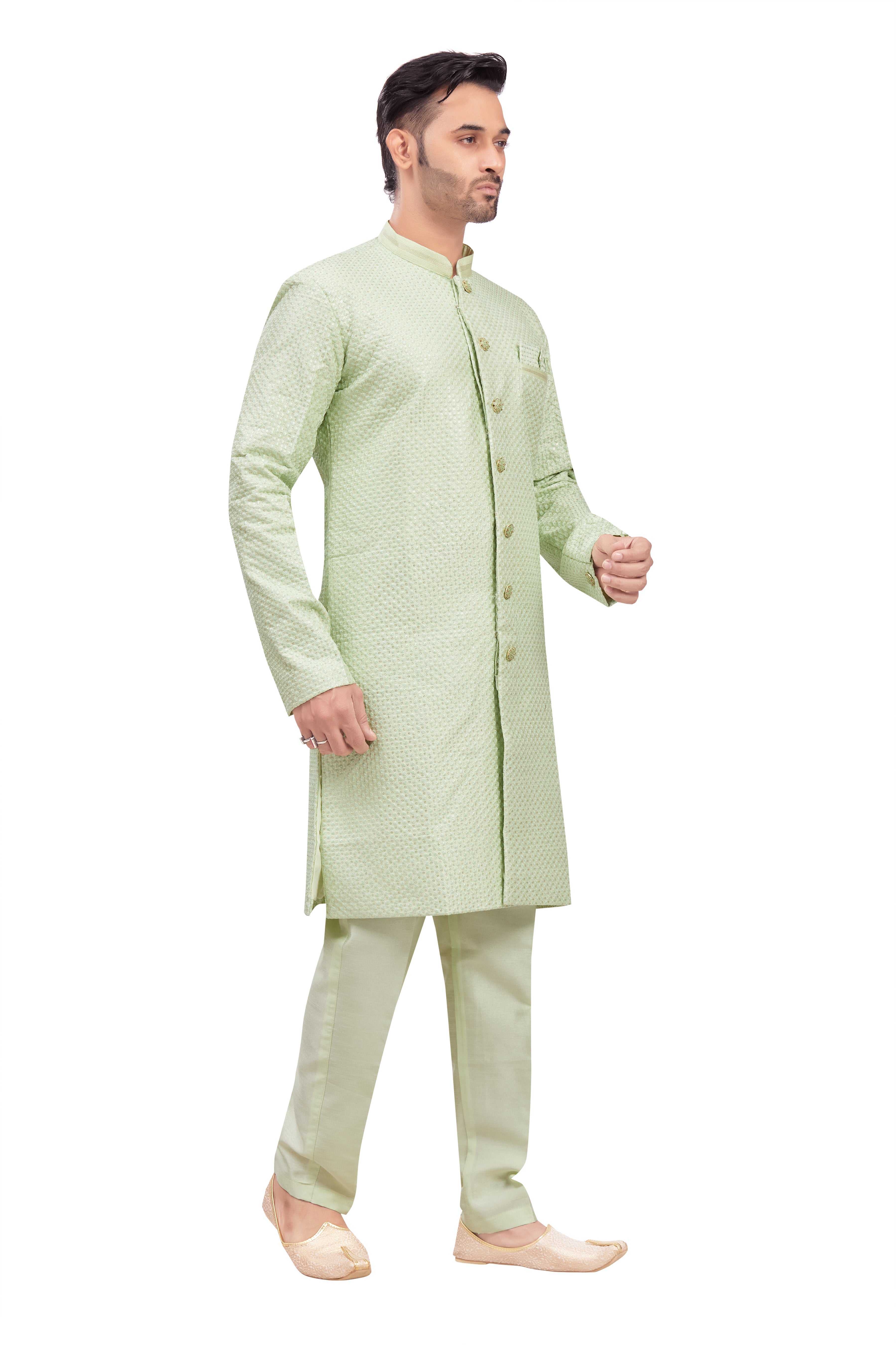 Mens Tiki Resham Embroidered Work Kurta Set