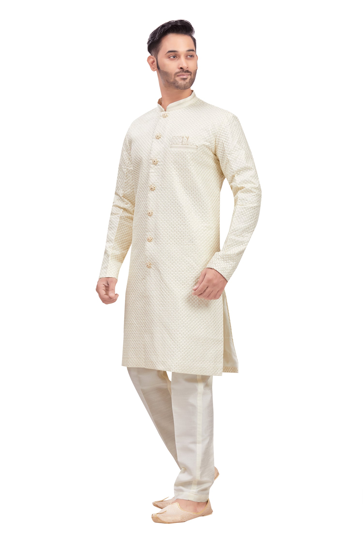 Mens Tiki Resham Embroidered Work Kurta Set