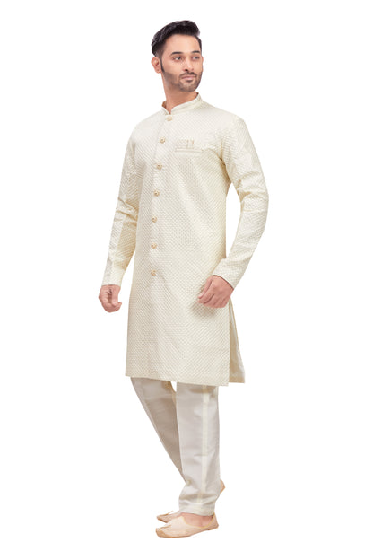 Mens Tiki Resham Embroidered Work Kurta Set