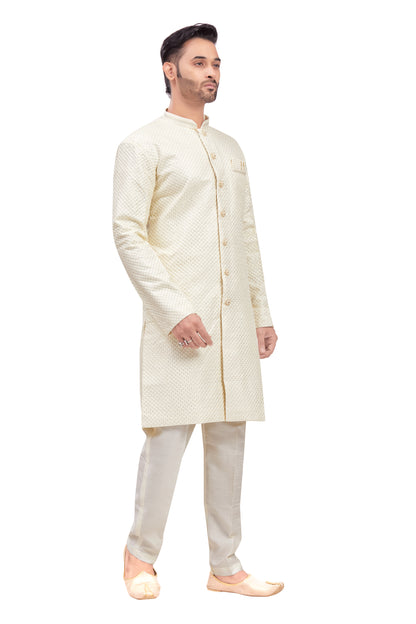 Mens Tiki Resham Embroidered Work Kurta Set