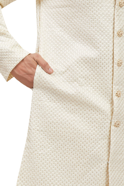 Mens Tiki Resham Embroidered Work Kurta Set