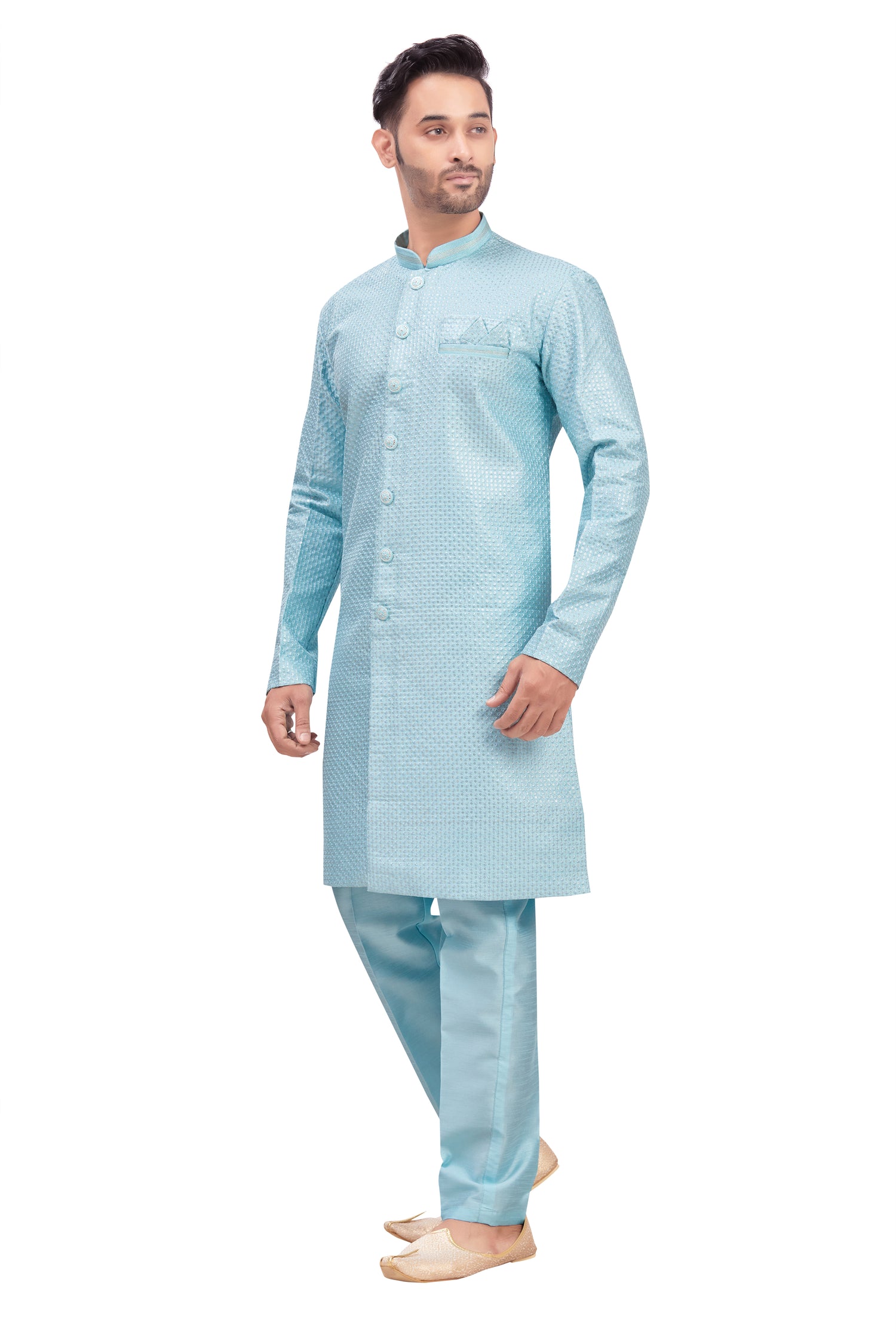 Mens Tiki Resham Embroidered Work Kurta Set