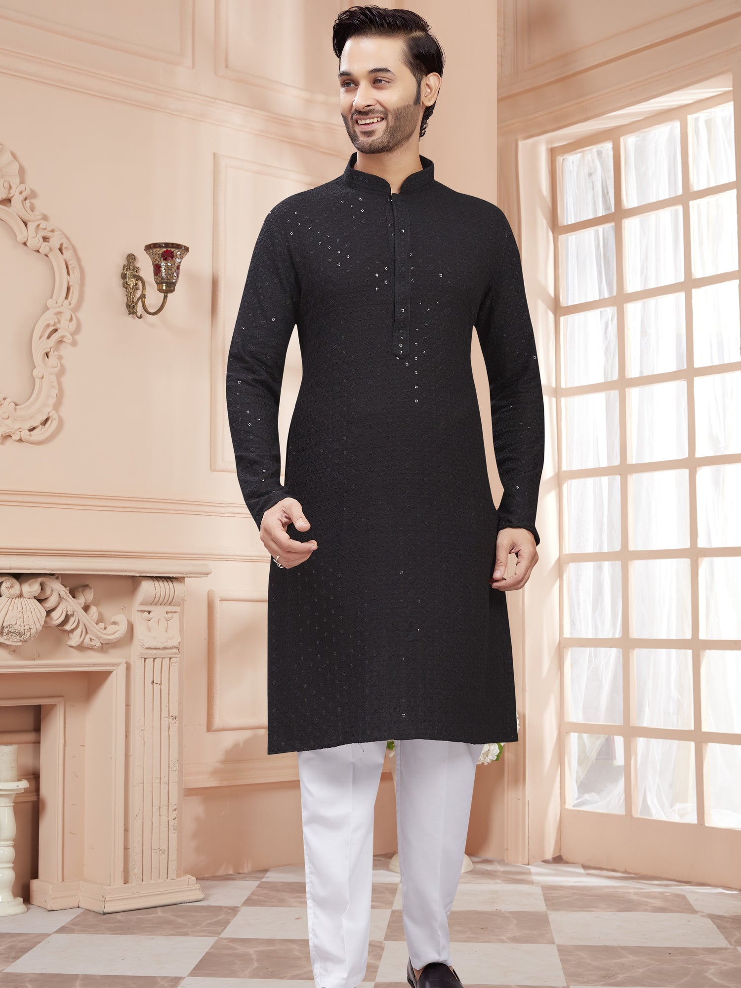 Mens Tiki Resham Kurta Set