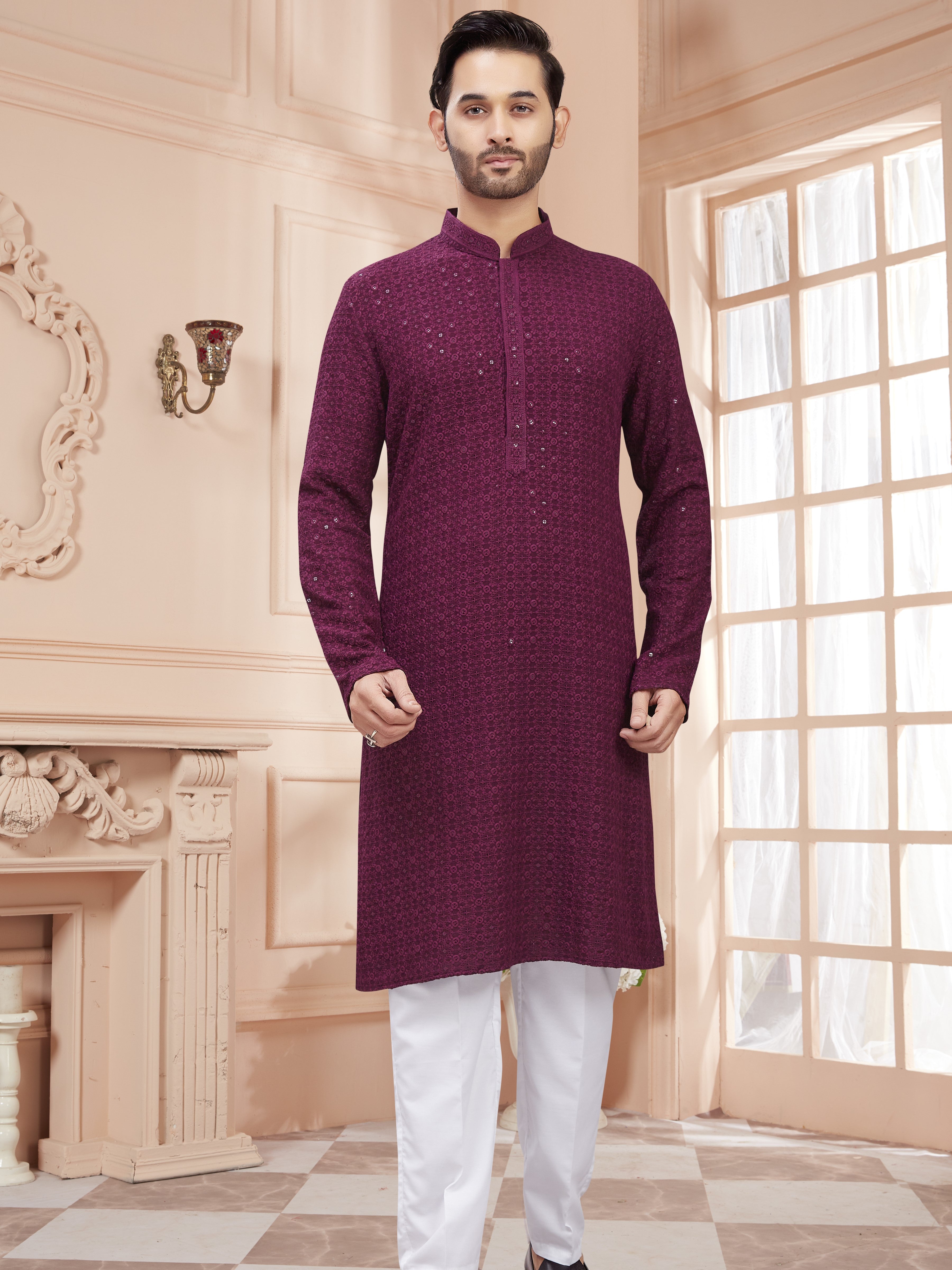 Mens Tiki Resham Kurta Set