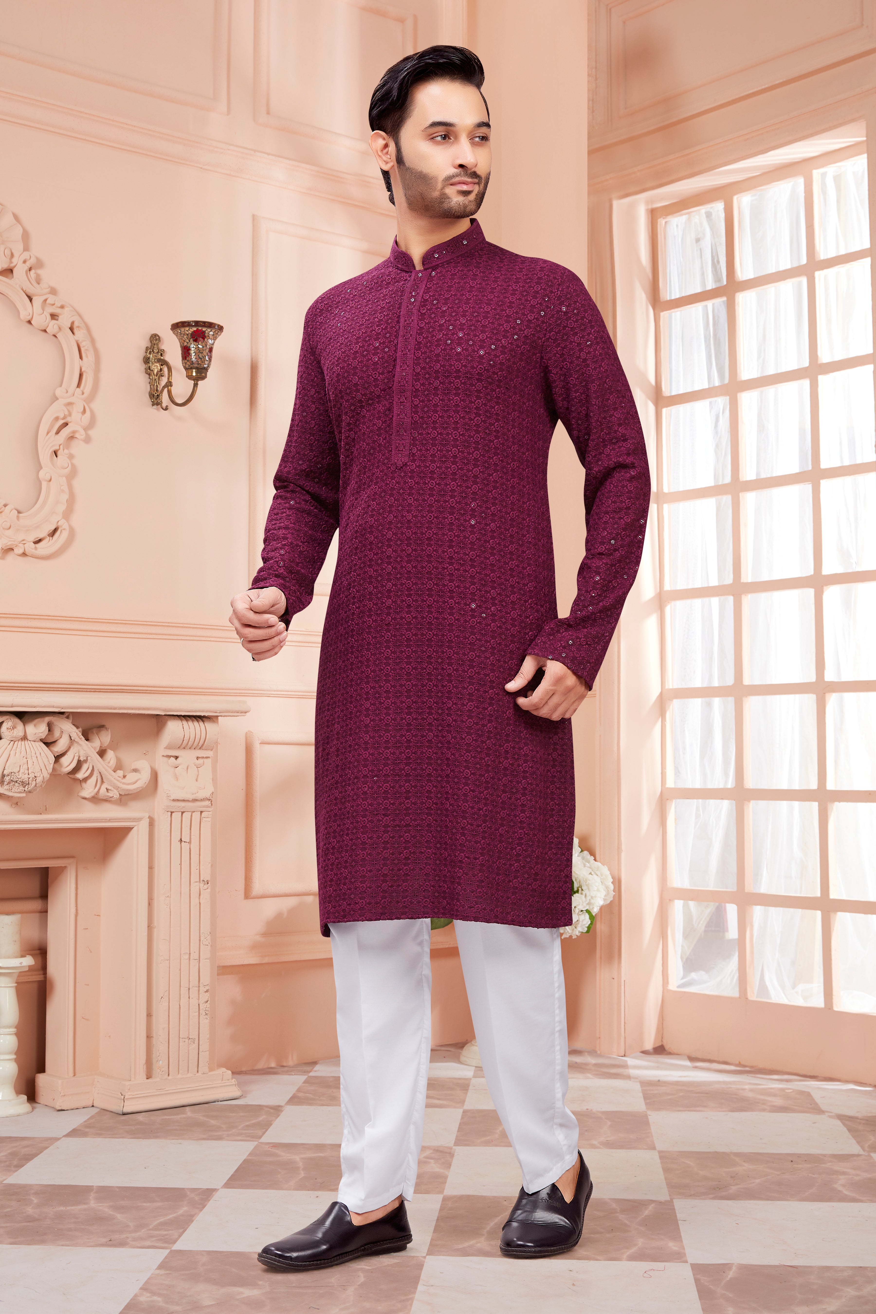 Mens Tiki Resham Kurta Set