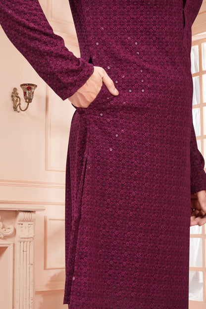 Mens Tiki Resham Kurta Set