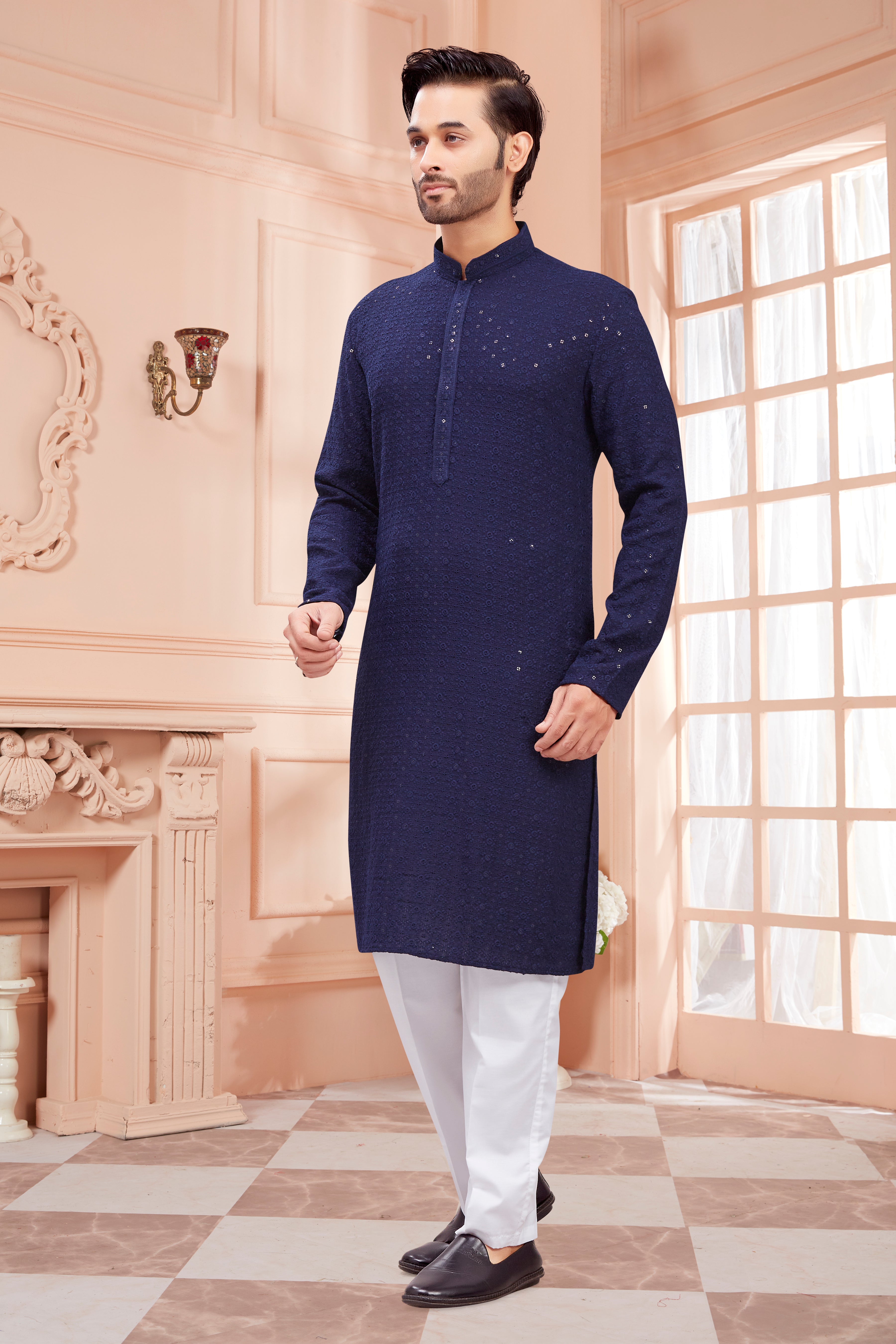 Mens Tiki Resham Kurta Set