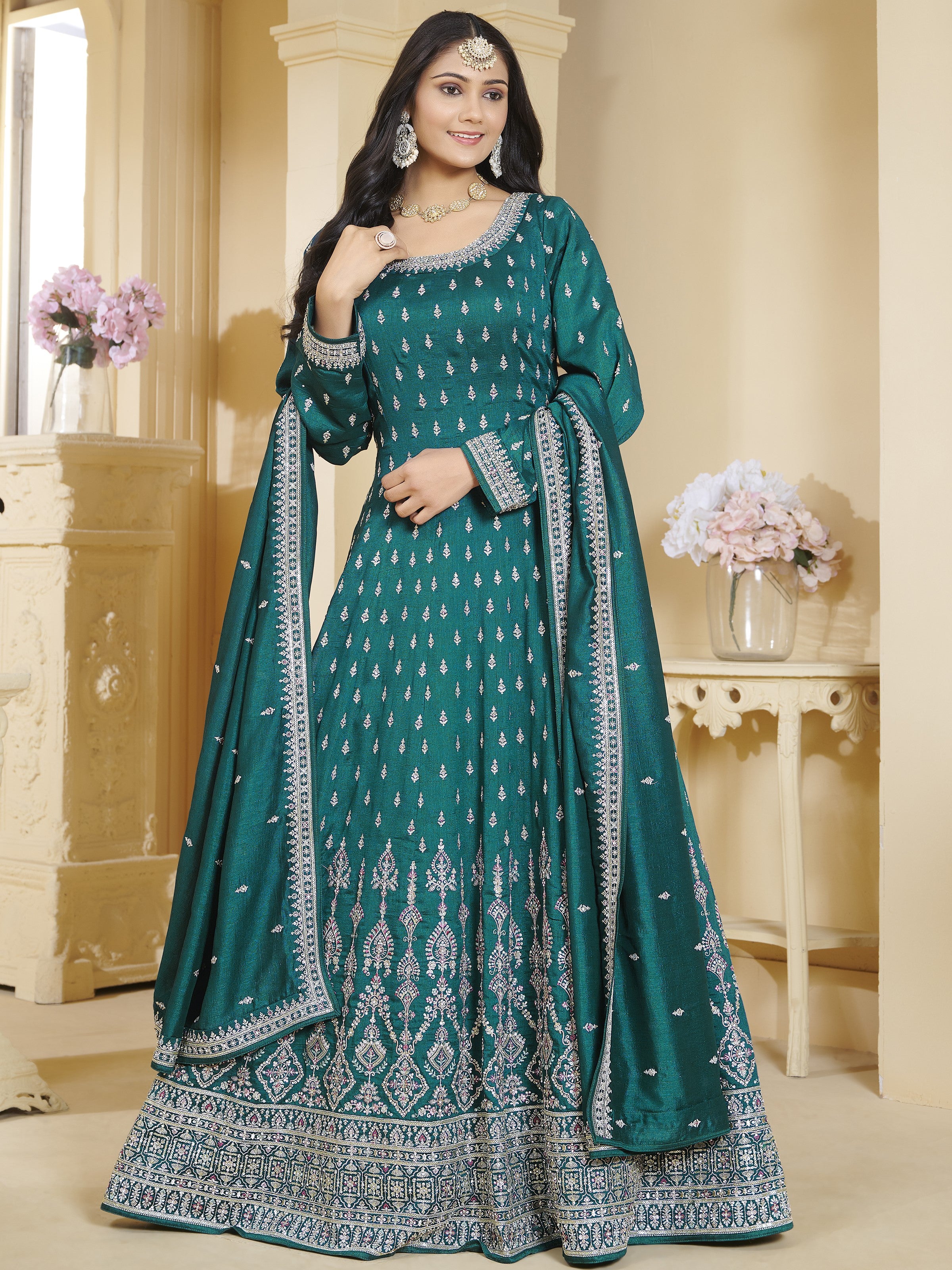 Veda Gown With Dupatta