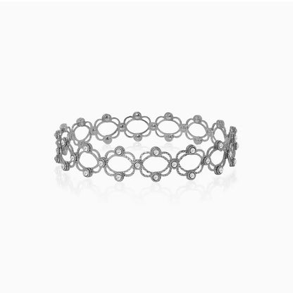 Silver CZ Convertible Ring cum Bracelet