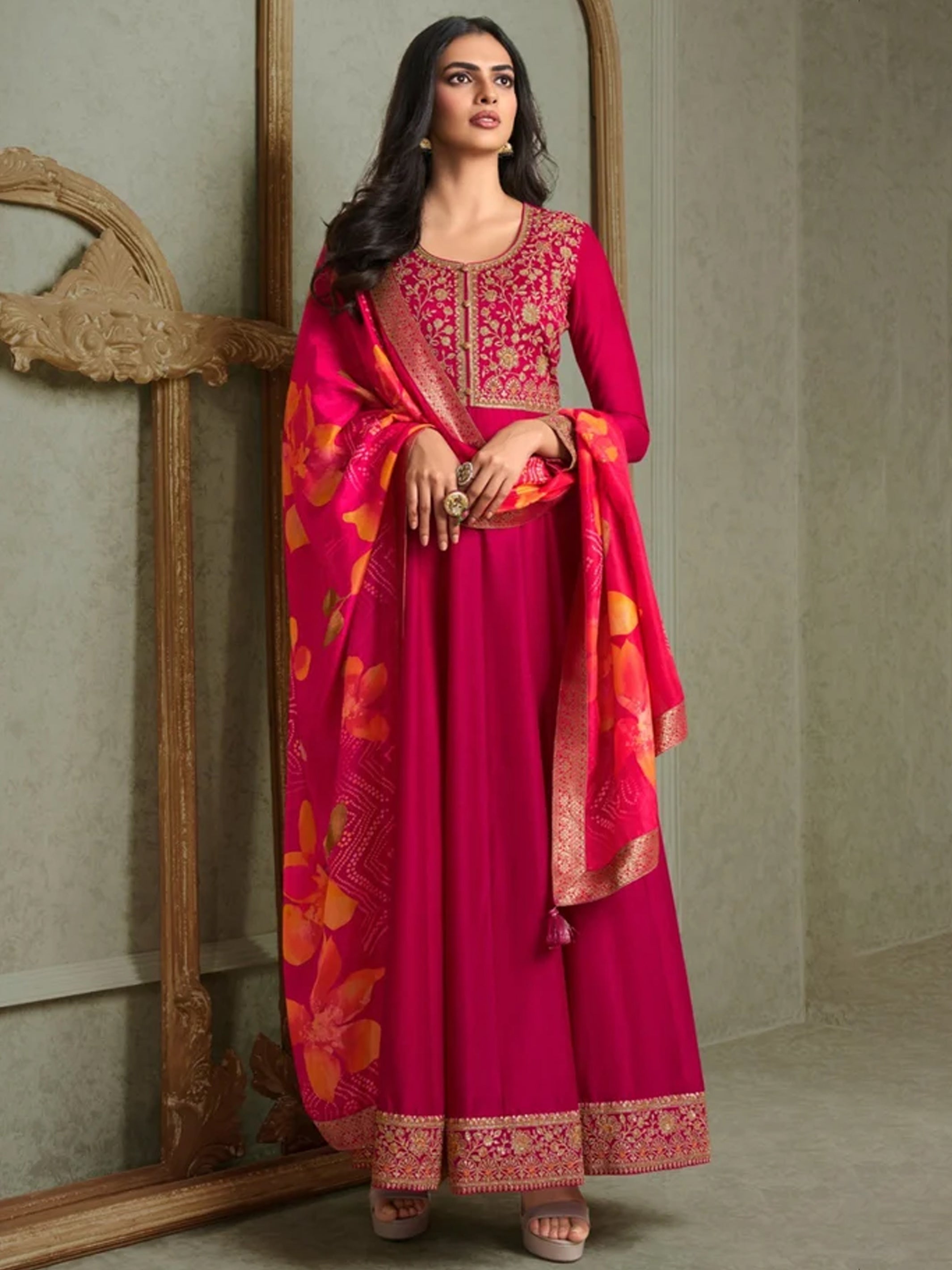 Nitya Gown With Dupatta